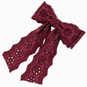 Elegant Burgundy Lace Hair Bow